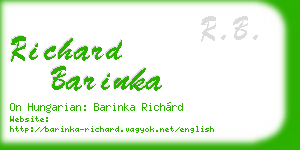 richard barinka business card